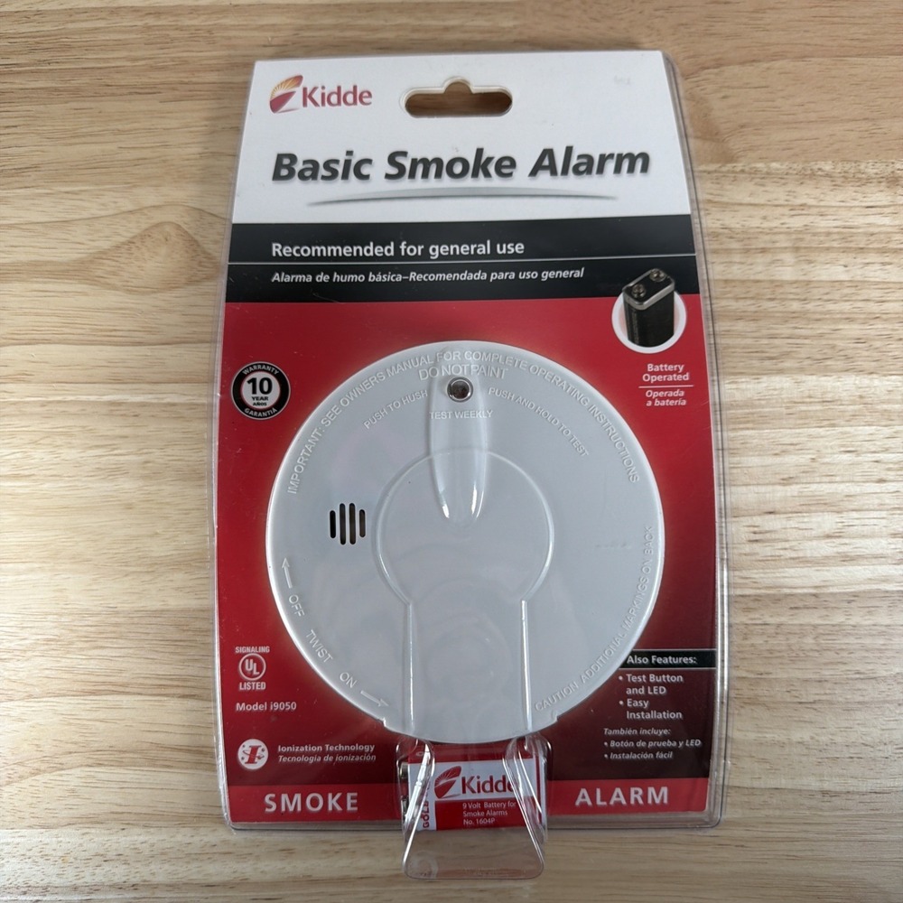 Kidde Basic Smoke Alarm i9050 White Battery Operated (Factory Sealed)